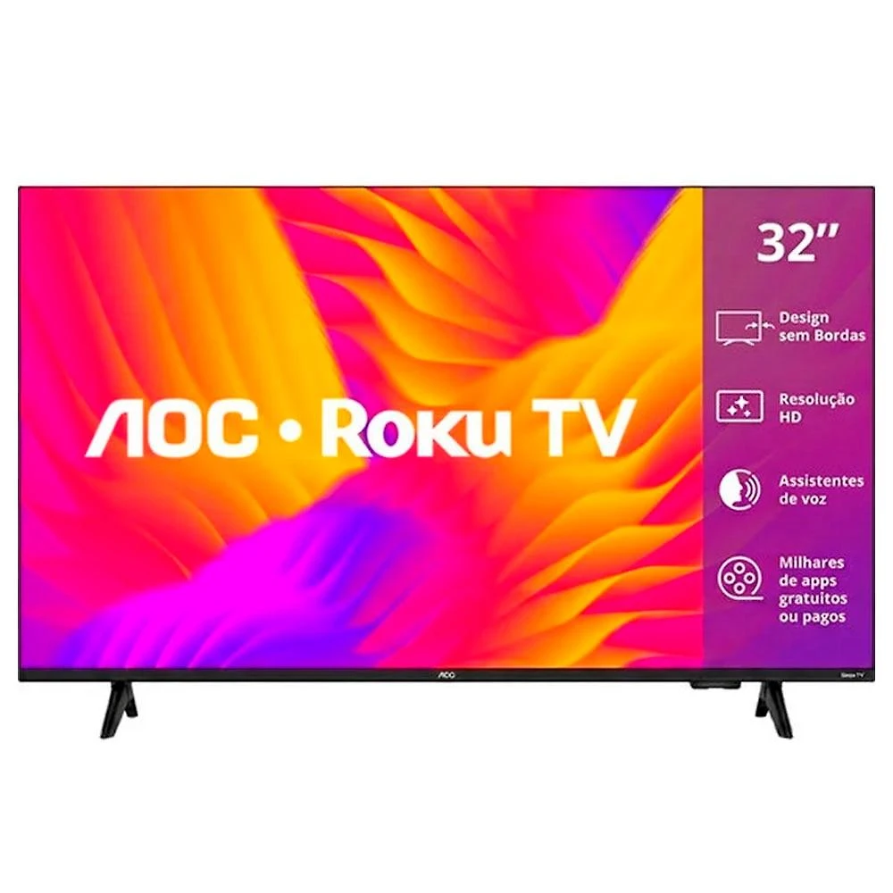 Smart TV 32 Polegadas AOC Roku TV DLED - Série 5155