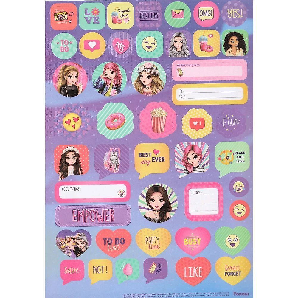 Caderno Espiral Capa Dura 1 Matéria Foroni Amigas para Sempre 96 Folhas Pautadas Formato 200X275MM