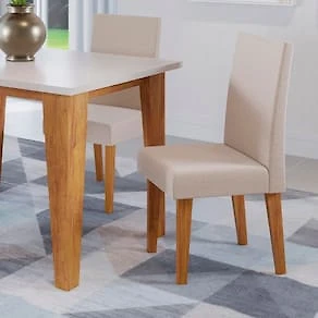 Miniatura Mesa de Jantar Retangular Viero Latina Venus com 4 Cadeiras Estofadas