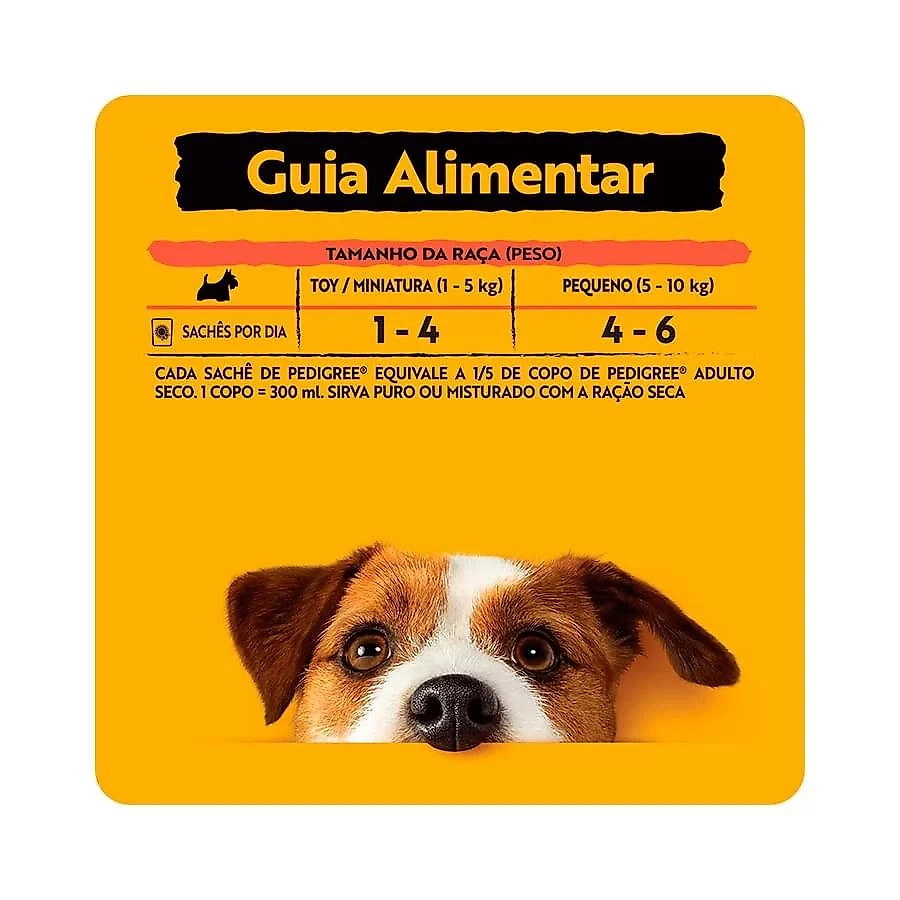 Ração Úmida Pedigree  Sachê Carne ao Molho para Cães Adulto Raça Pequena 100g