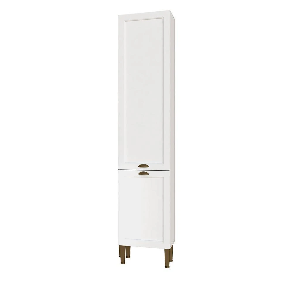 Armario Paneleiro Alto Aurora 2 Portas 6 Nichos MDP e MDF 45CM Branco