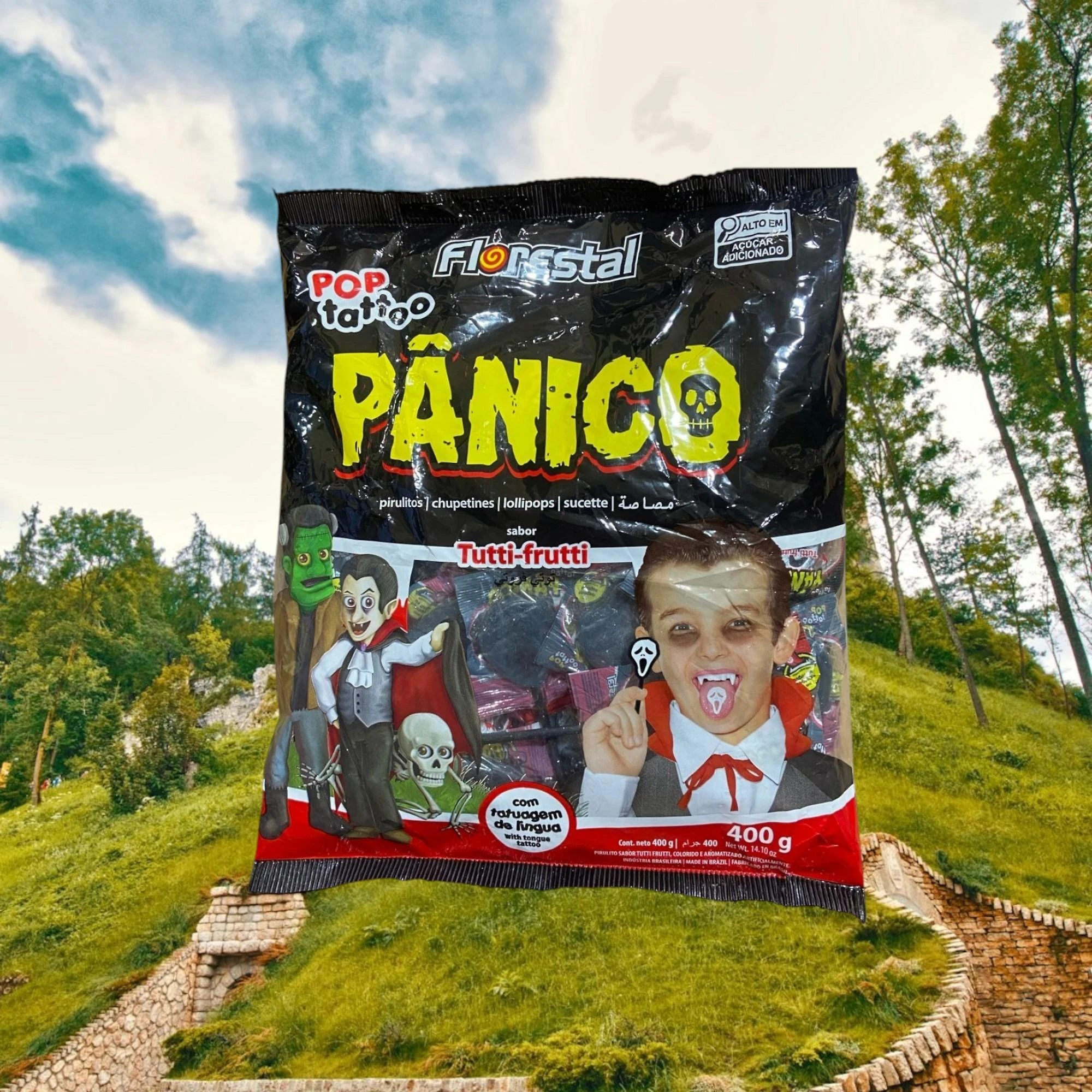 Pirulito Pop Tattoo Pânico Tatuagem Língua Pacote De 400G