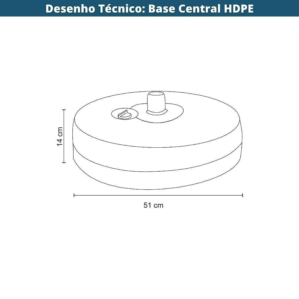 Ombrelone Central Base Hdpe Miramar Rivatti 270cm Fendi