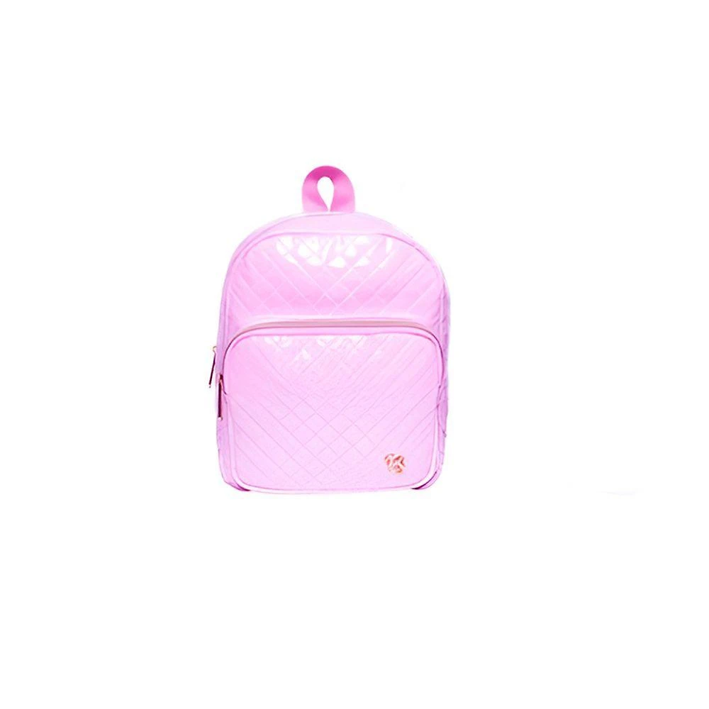 Mochila de Costas GXM Feminina com Glitter em Vinil Têxtil 23,5cm X 20cm X 13,5cm Rosa