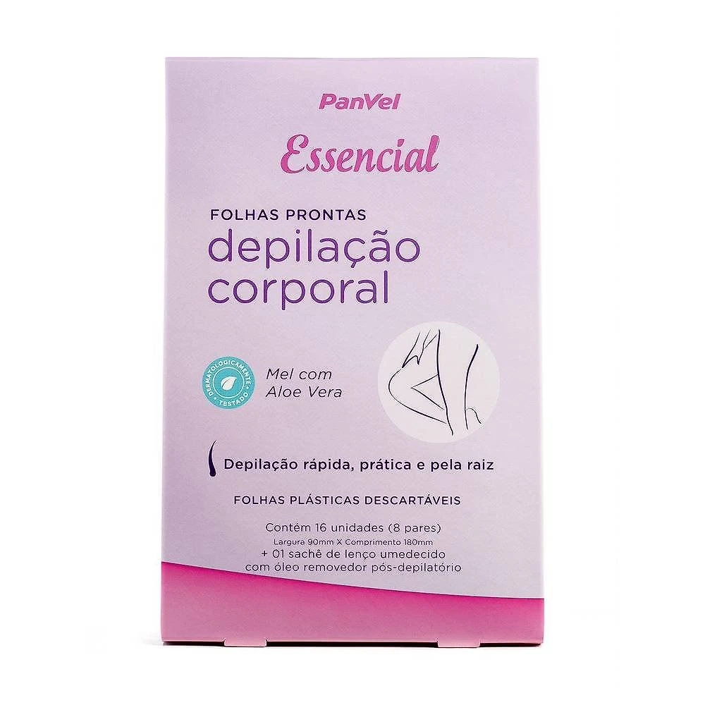 Folha Depilatória Corporal Panvel Essencial Com 16 Unidades