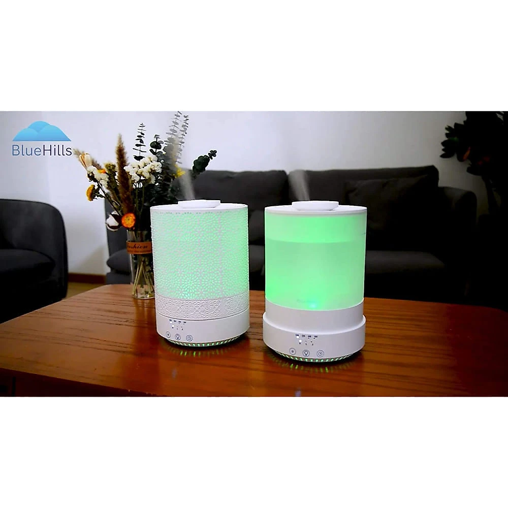BlueHills Umidificador Ultrassônico Portátil 25L com A romaterapia e 7 Luzes LED até 8H 110V Branco