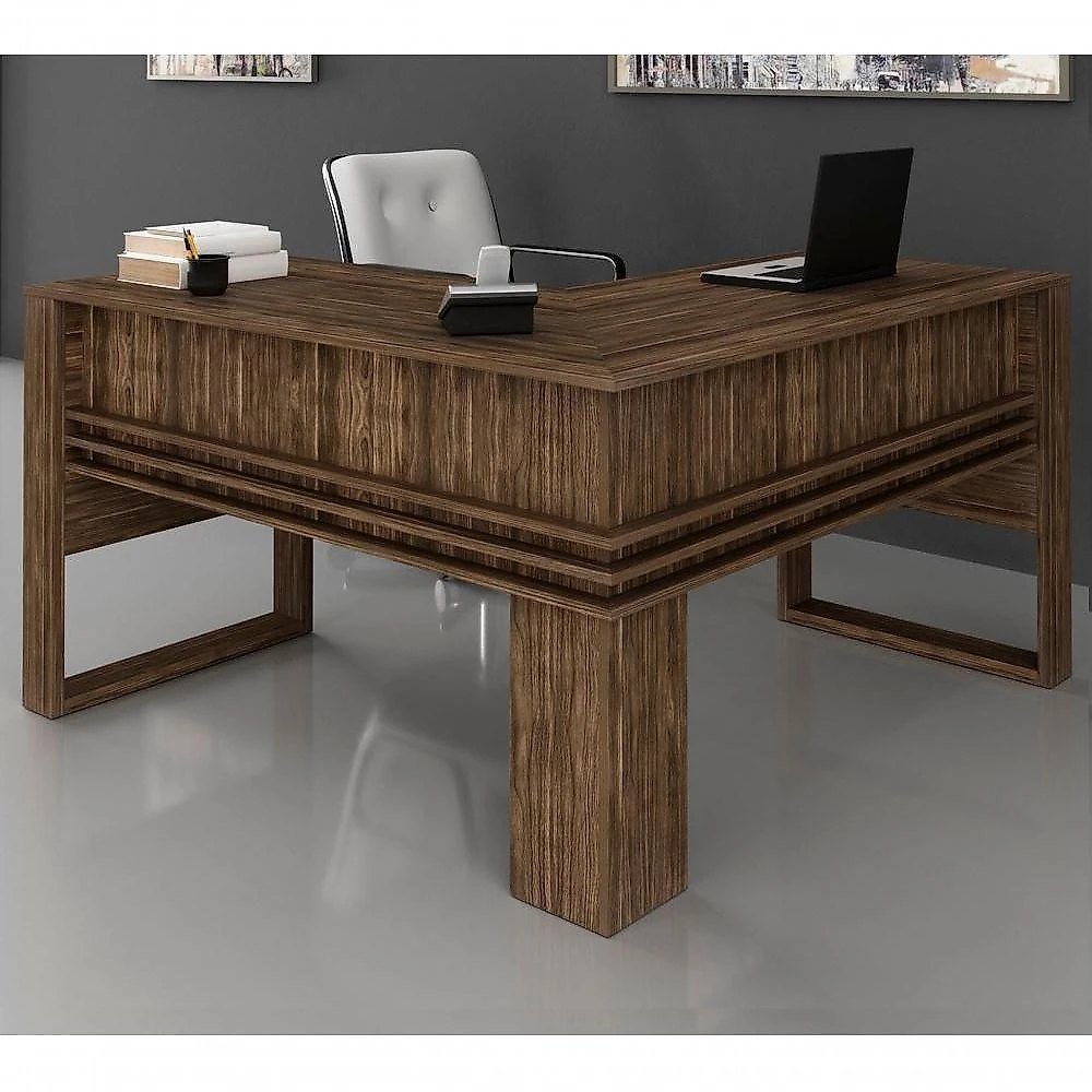 Conjunto Escritorio 02 Peças Cj23 Nogal Tecno Mobili Nogal
