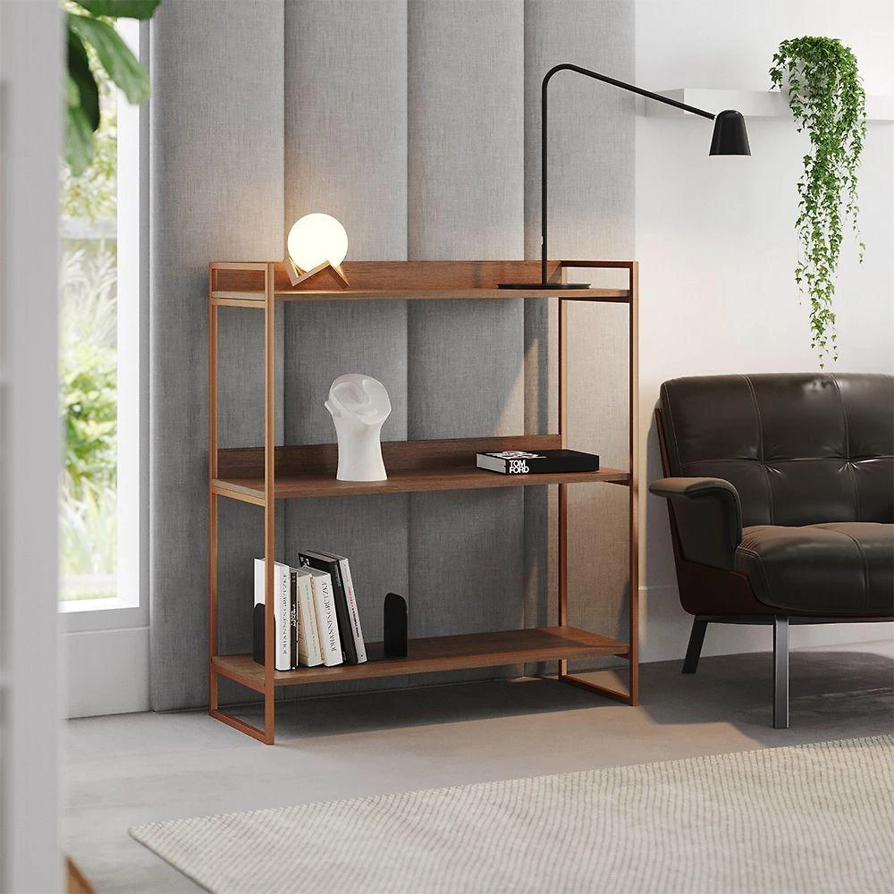 Prateleira Multiuso Industrial Córdoba 95cm Cobre E Carvalho - Cor: Marrom