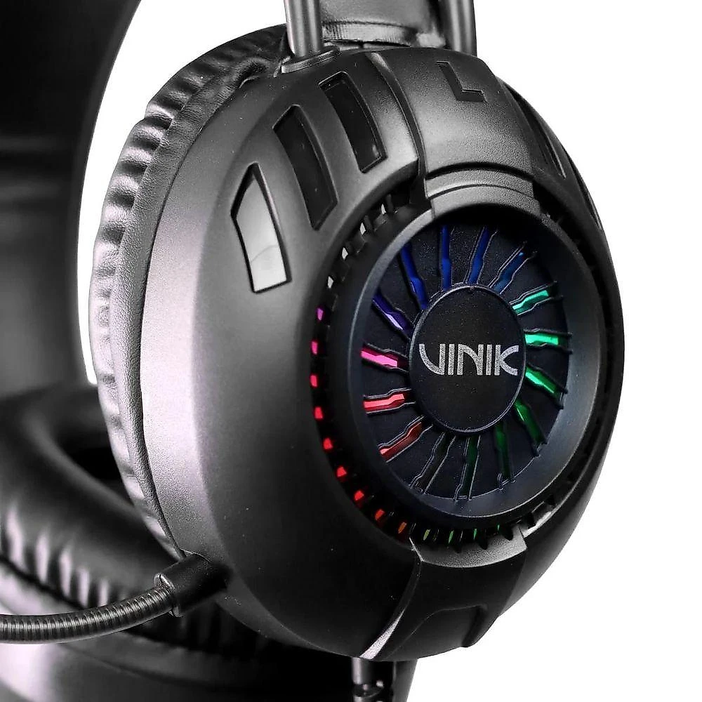 Headset Gamer Vinik V-Shield USB LED Rainbow com Microfone Omnidirecional