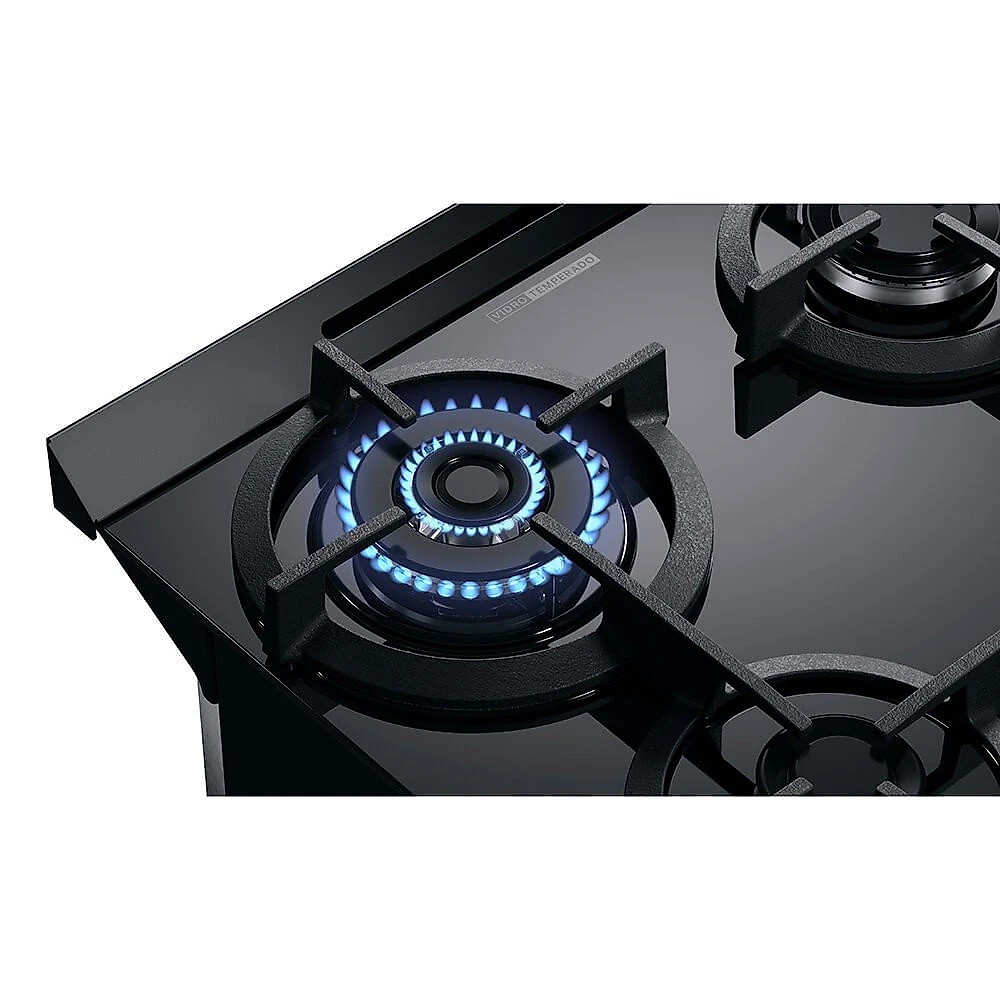 Fogão Brastemp 4 Bocas com Mesa de Vidro e Chama Dupla BFO4XAE Preto - Bivolt