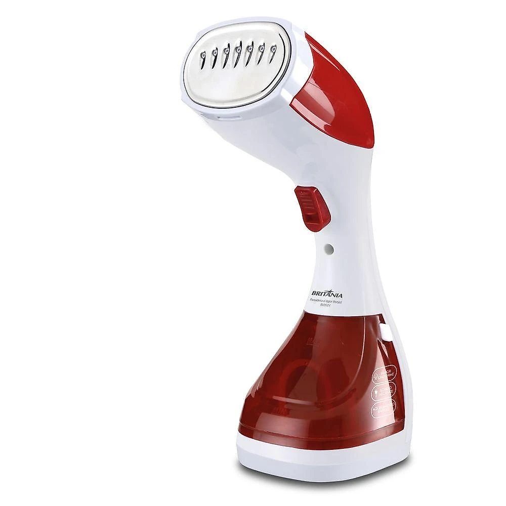 Passadeira a Vapor Portátil Britânia BVP02V 1100W 180ML Alta Vazão e Removedor de Pelos Vermelho 110V