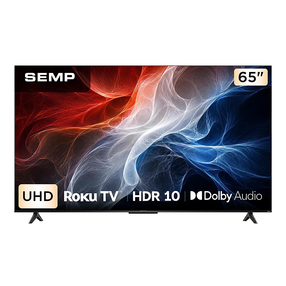 Smart TV Semp 65 Polegadas LED 4K S62R Roku TV Wi-Fi HDR10 Dolby Audio Brilho até 280 Nits 65S62R