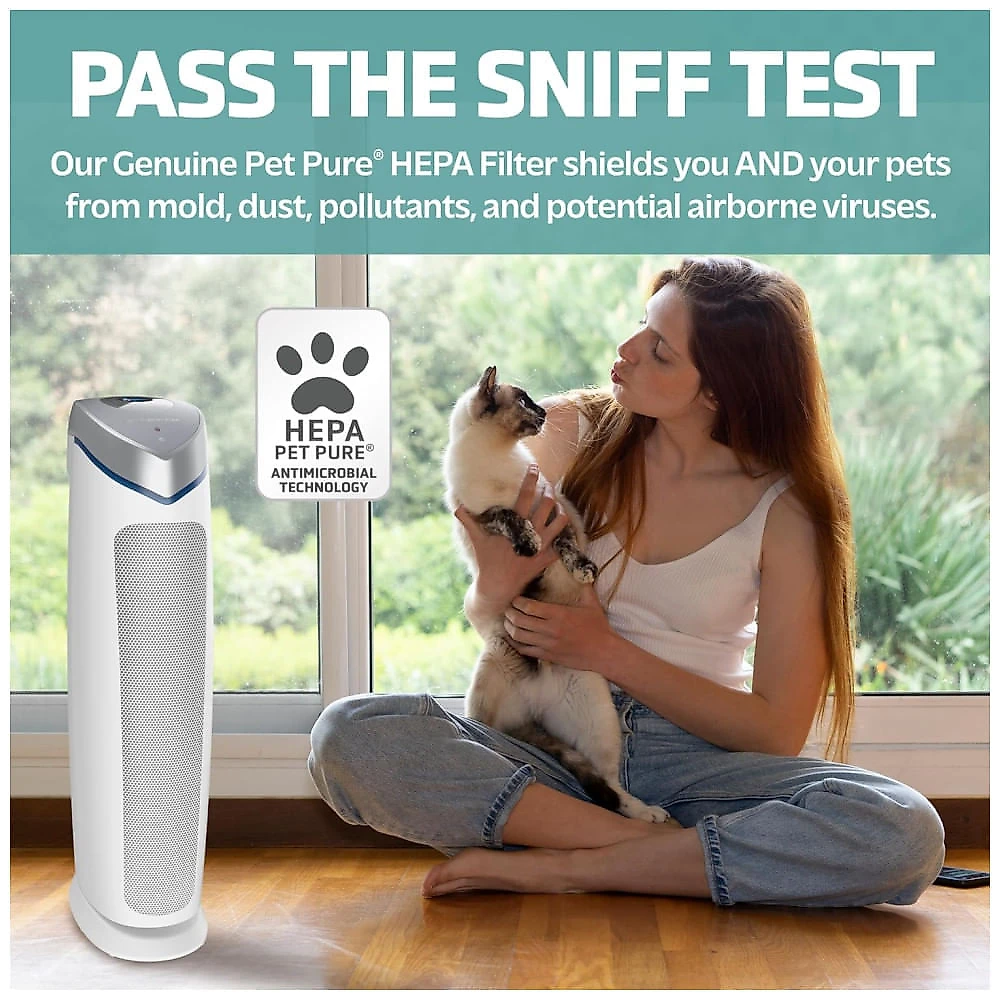 Purificador de Ar GermGuardian com Filtro True HEPA Pet Pure, Remove 99,97% dos Poluentes, Ideal para Alergias, Cobertura de Grandes Ambientes de até