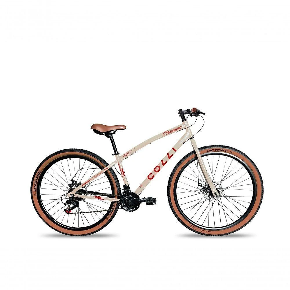 Bicicleta Aro 29 Vancouver 21 Marchas Freio A Disco Colli Bege Retrô