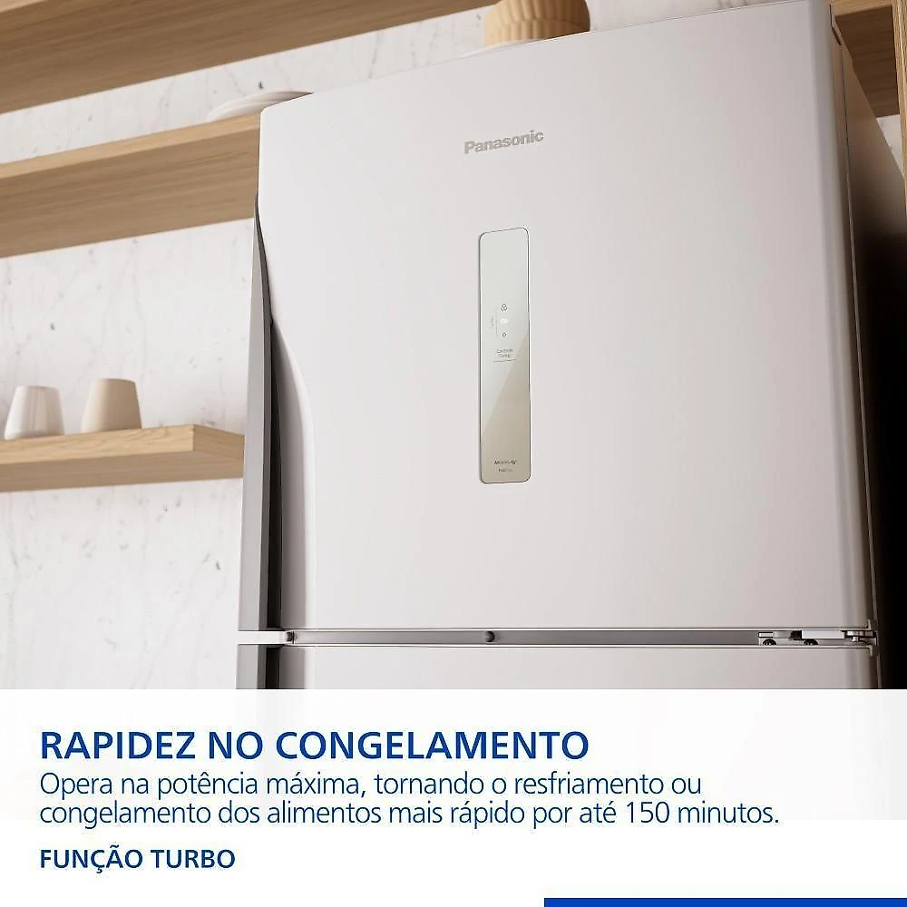 Geladeira Panasonic 391L Duplex Frost Free Antibactéria AG Branca NR-BT41PD2WB 220V