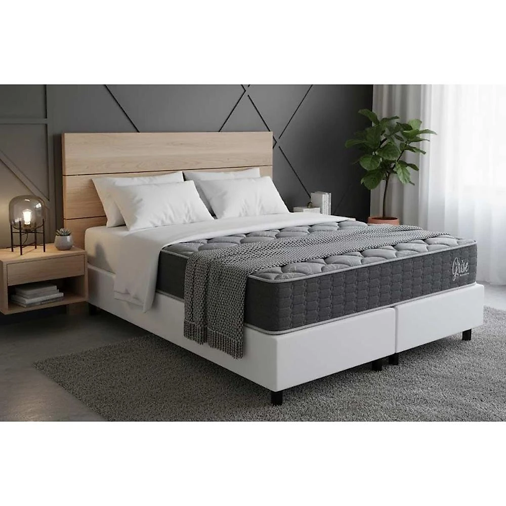 Cama Box Casal + Colchão Ortopédico D40 Molas Ensacadas Euro Pillow 138x188x32CM Branco Kappesberg