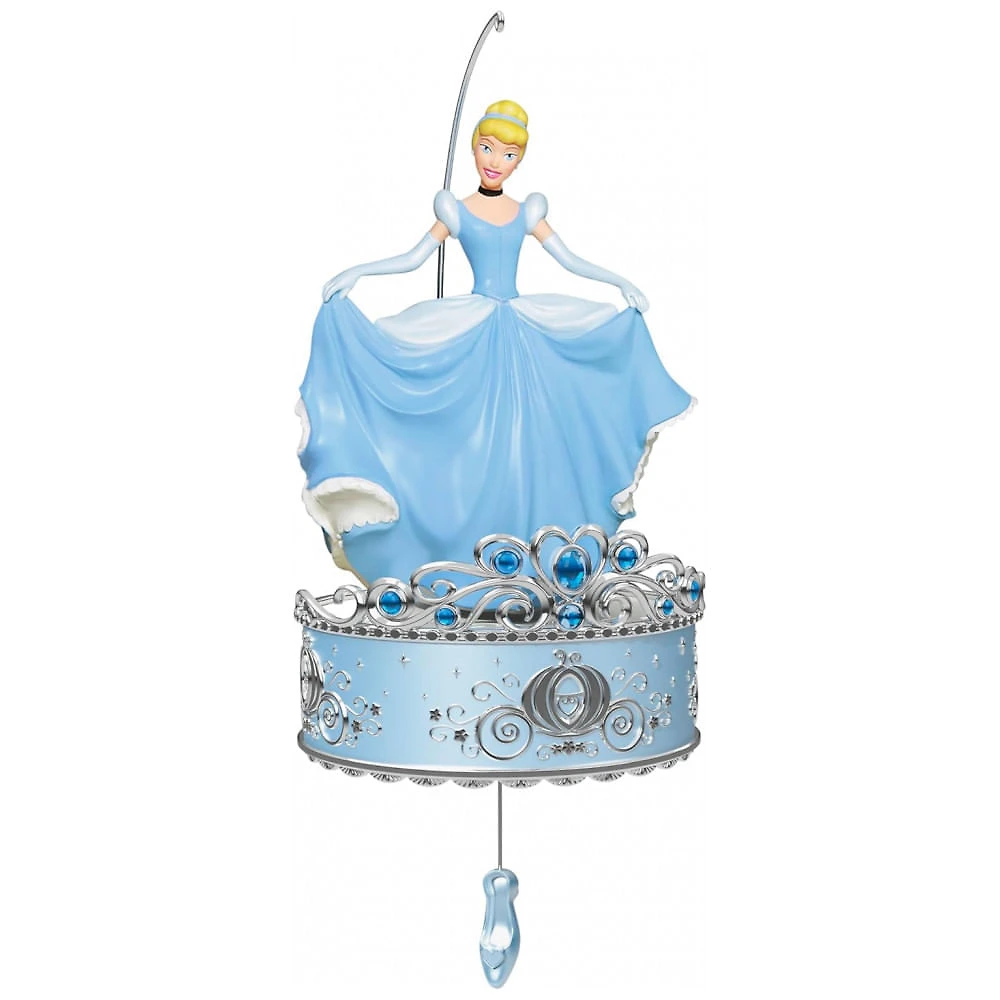 Enfeite de Natal Hallmark Keepsake Cinderela Rodopiando no Baile, Plástico, Azul, 13x8x8 cm