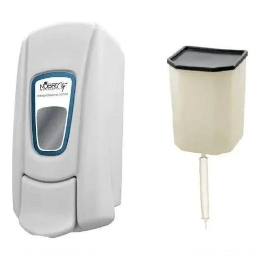 Dispenser Saboneteira 800ML para Sabonete Líquido e Álcool Gel Branco Nobre
