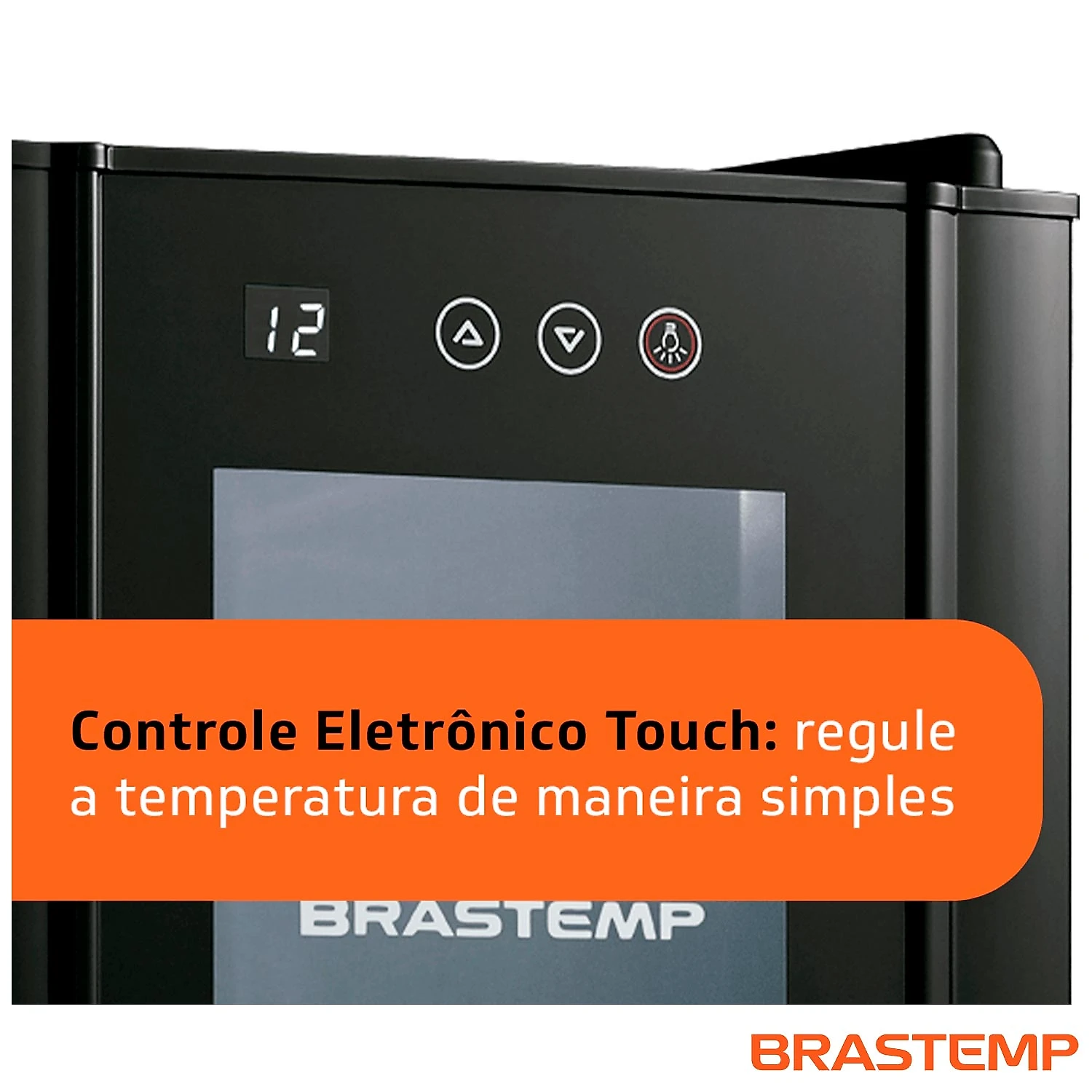 Adega Brastemp para 12 Garrafas Preta Iluminação LED com Painel Eletrônico - BZC12BE 110