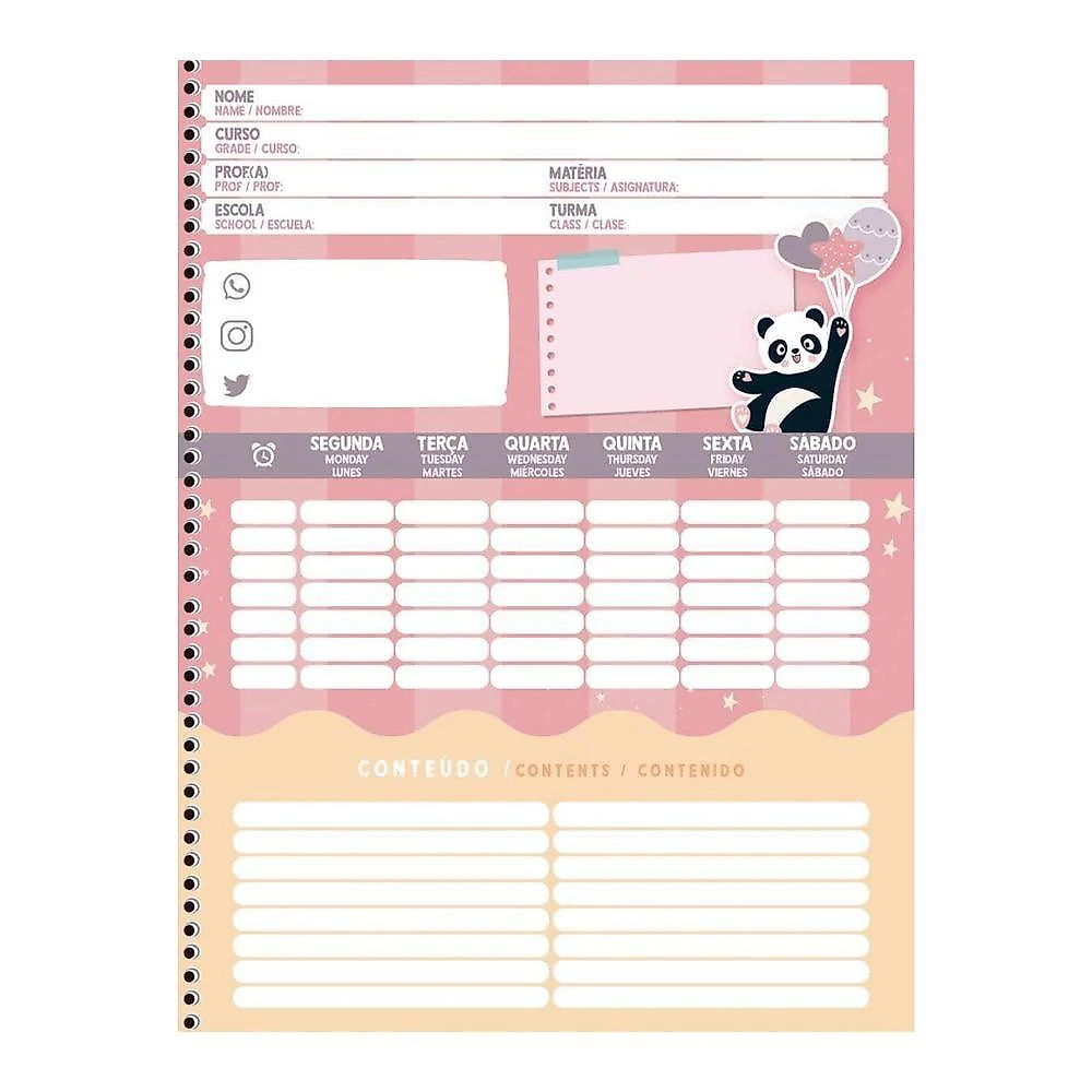 Caderno Espiral Capa Dura São Domingos My Friend Animativa 80 Folhas Pautadas 56G-M2 Formato
