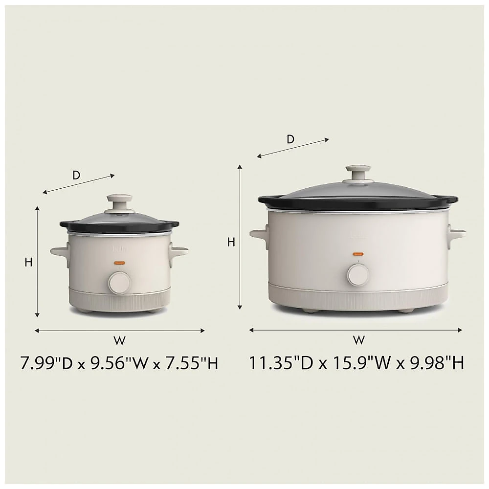 BELLA Jogo de Panelas Lentas 1,5L e 5,7L com Revestimento Cerâmico EverGood Antiaderente – 3 Temperaturas, Tampa de Vidro Temperado