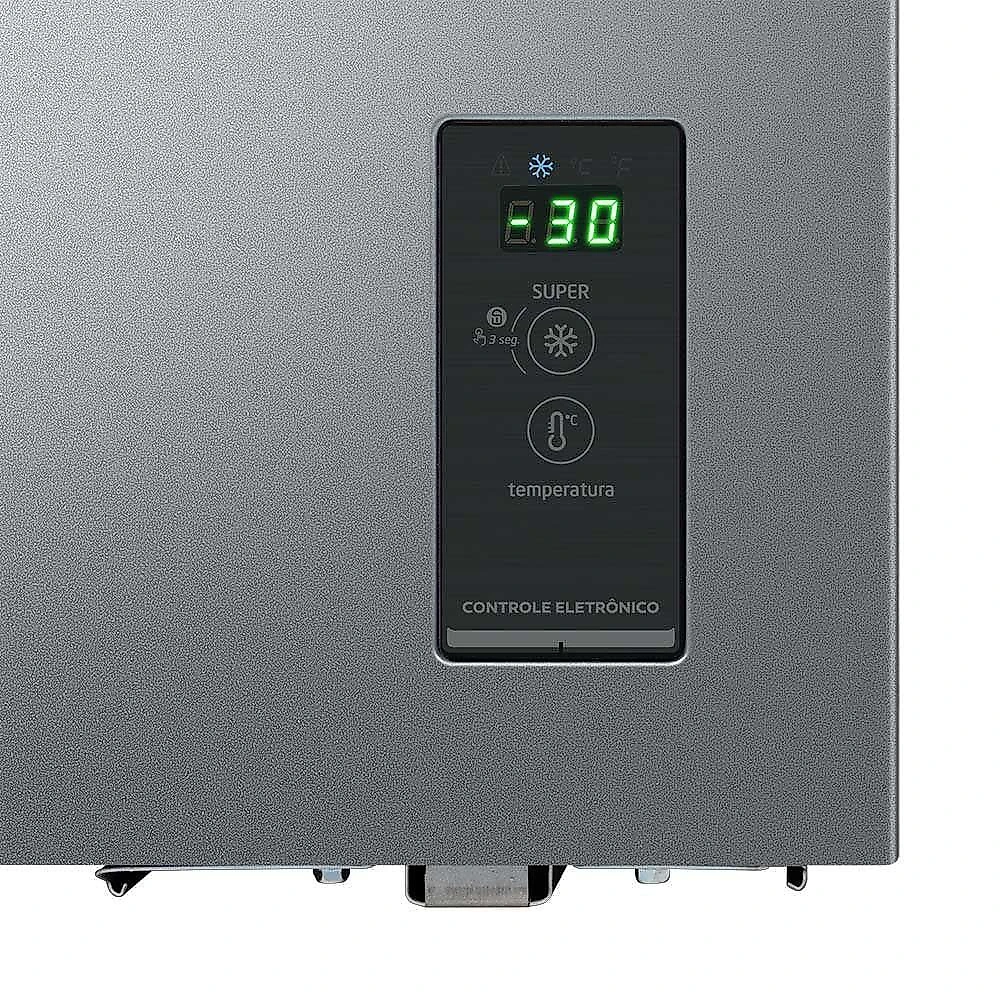 Freezer Horizontal Midea MDRC321FFA503 Frost Free 234L Inverter Filtro Nano Silver Fresh Prata Bivolt