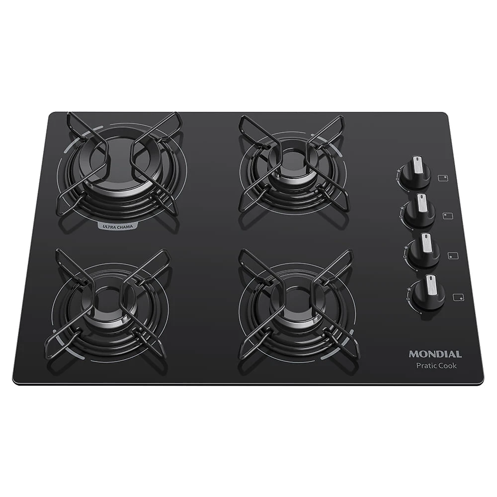 Cooktop a Gás 4 Bocas Mondial Preto Bivolt - CTG-05-4B
