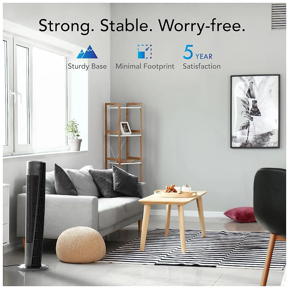 Ventilador de Torre com Controle Remoto e 4 Velociades, 110V, Vornado OSC84, Preto