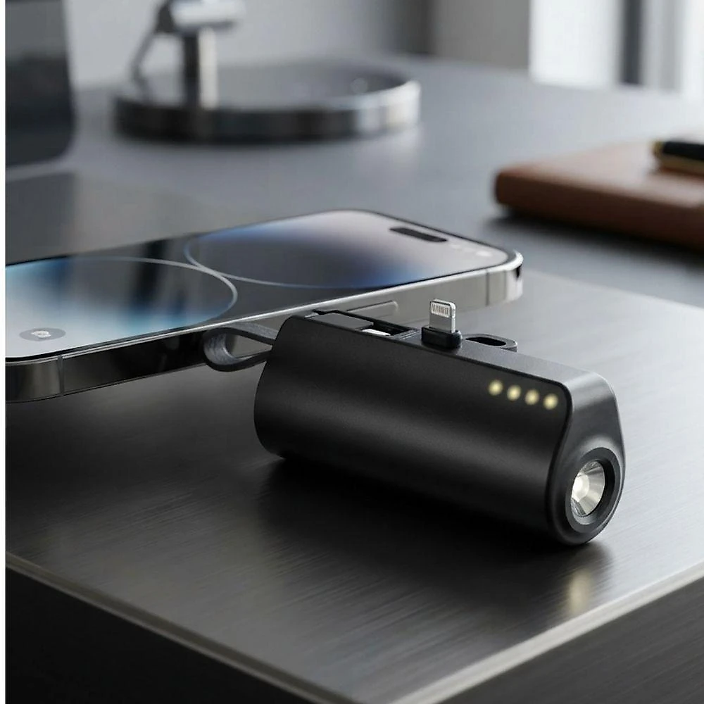 Carregador Portátil Power Bank 2 em 1 Kapbom KA-9788 5000MAH com LED Tipo-C e Lightning 1 Unidade