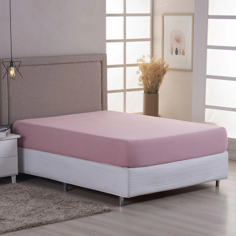 Lençol De Baixo Minimal Casal Avulso Com Elástico 01 Peça Malha 100% Algodão - Rose
