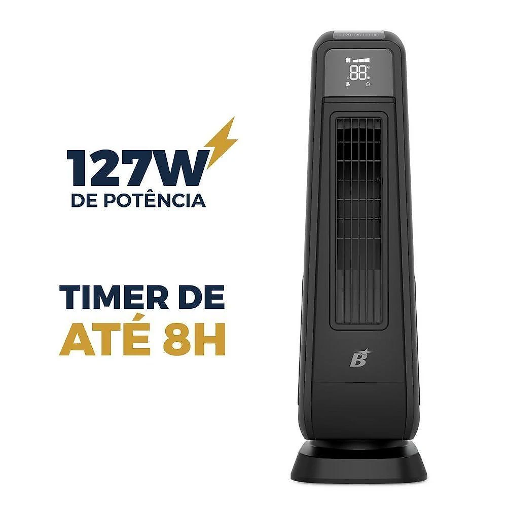 Ventilador Torre Britânia 127W 3 Velocidades Preto BVT91A 110V