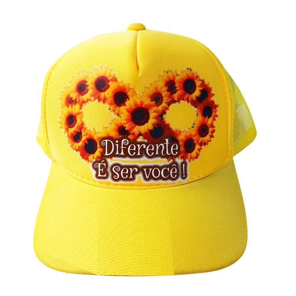 Boné Infantil Coleção Tea e Amor Infinity Yellow - Diferente É Ser Você 58CM Amarelo para Crianças