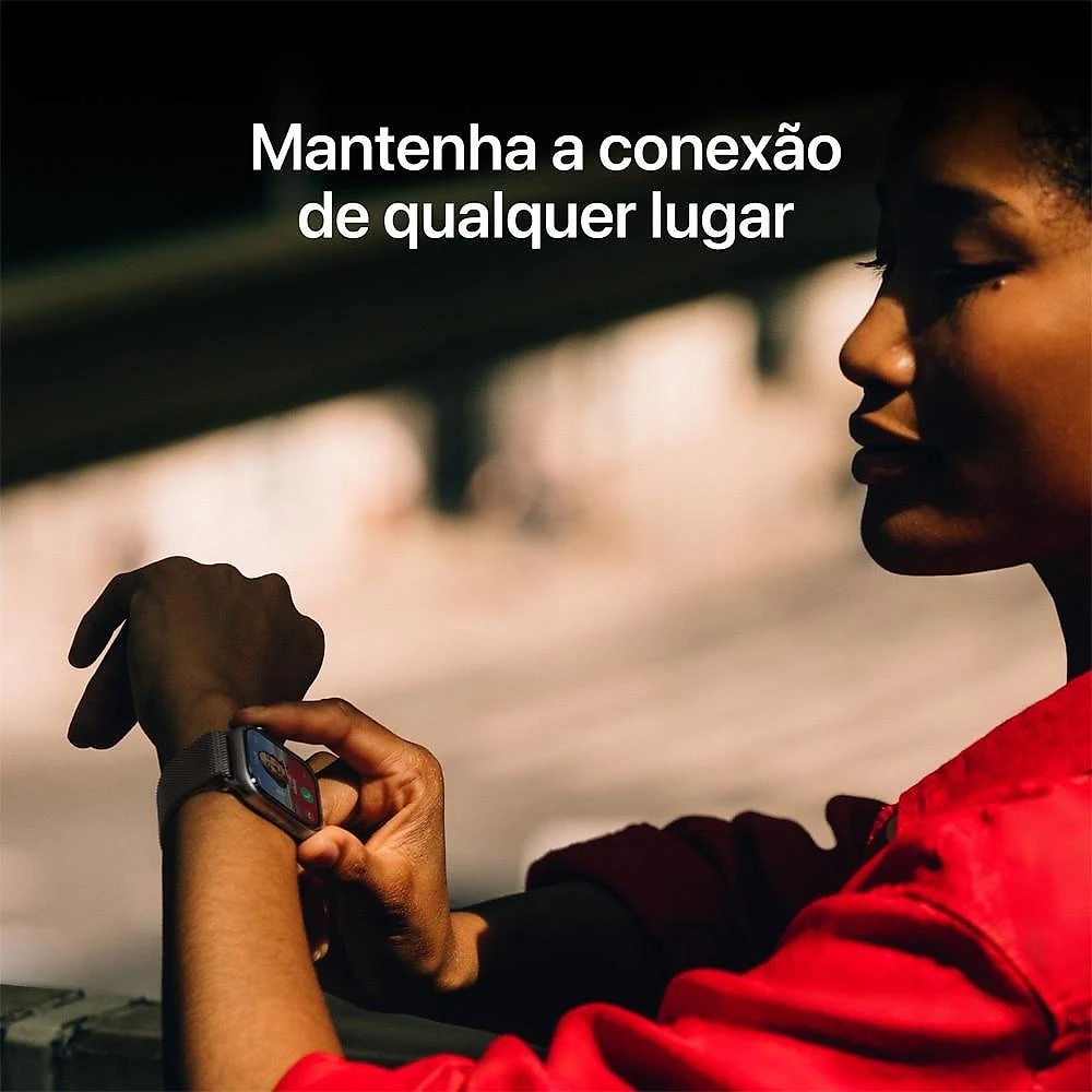 Apple Watch Series 11 GPS + Cellular - Caixa natural de titânio – 46 mm - Pulseira natural estilo milanês – P/M