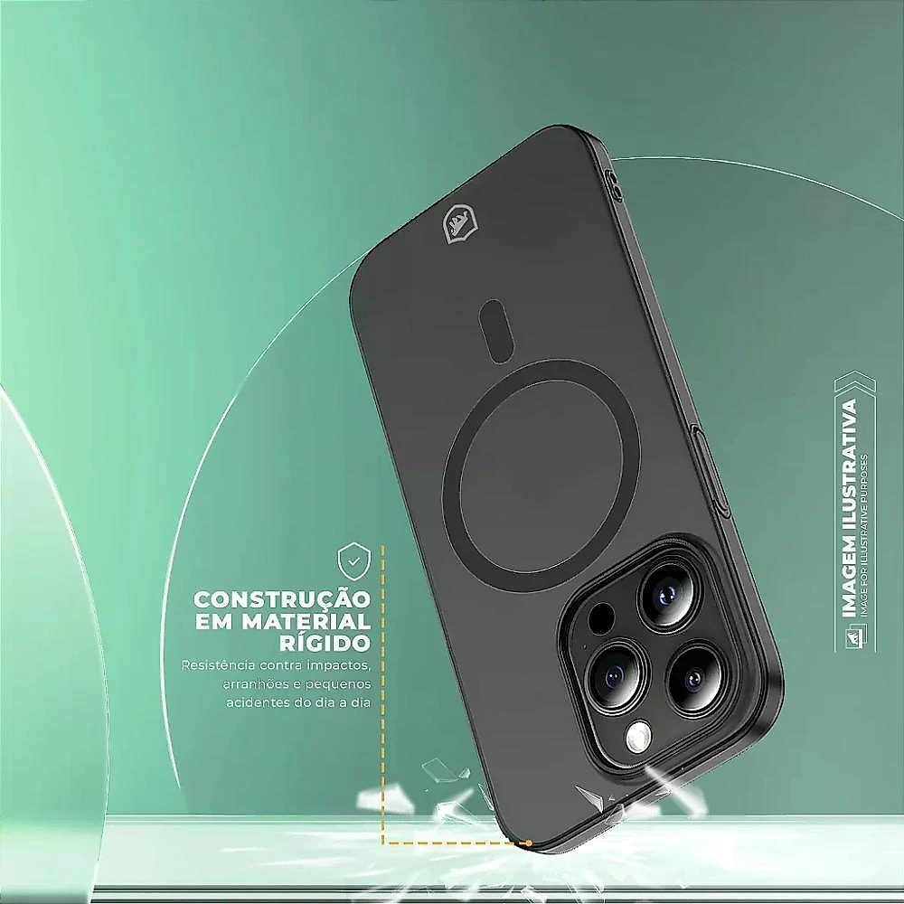 Capa para Iphone Gshield Crystal Slim Magsafe Titanium com Proteção Contra Impactos Transparente 1