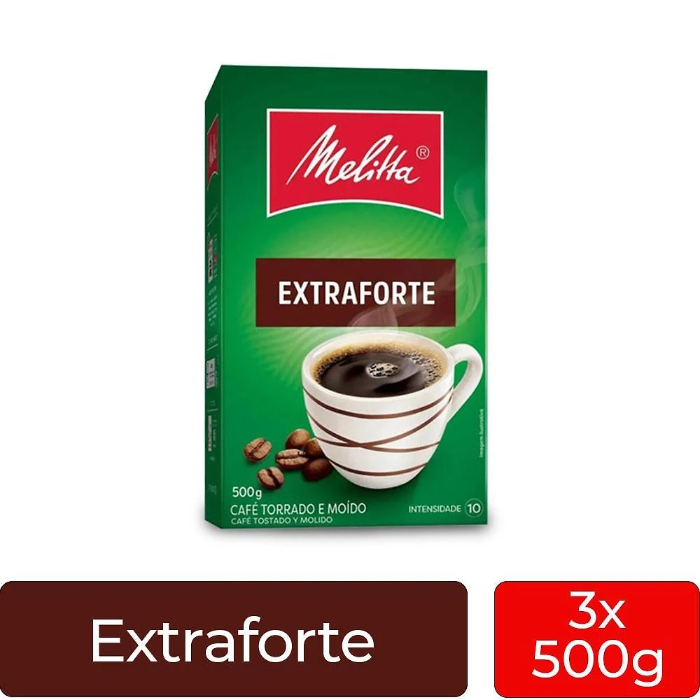 Miniatura Café Moído Melitta Extra Forte A Vácuo Kit 3 Pacotes De 500G