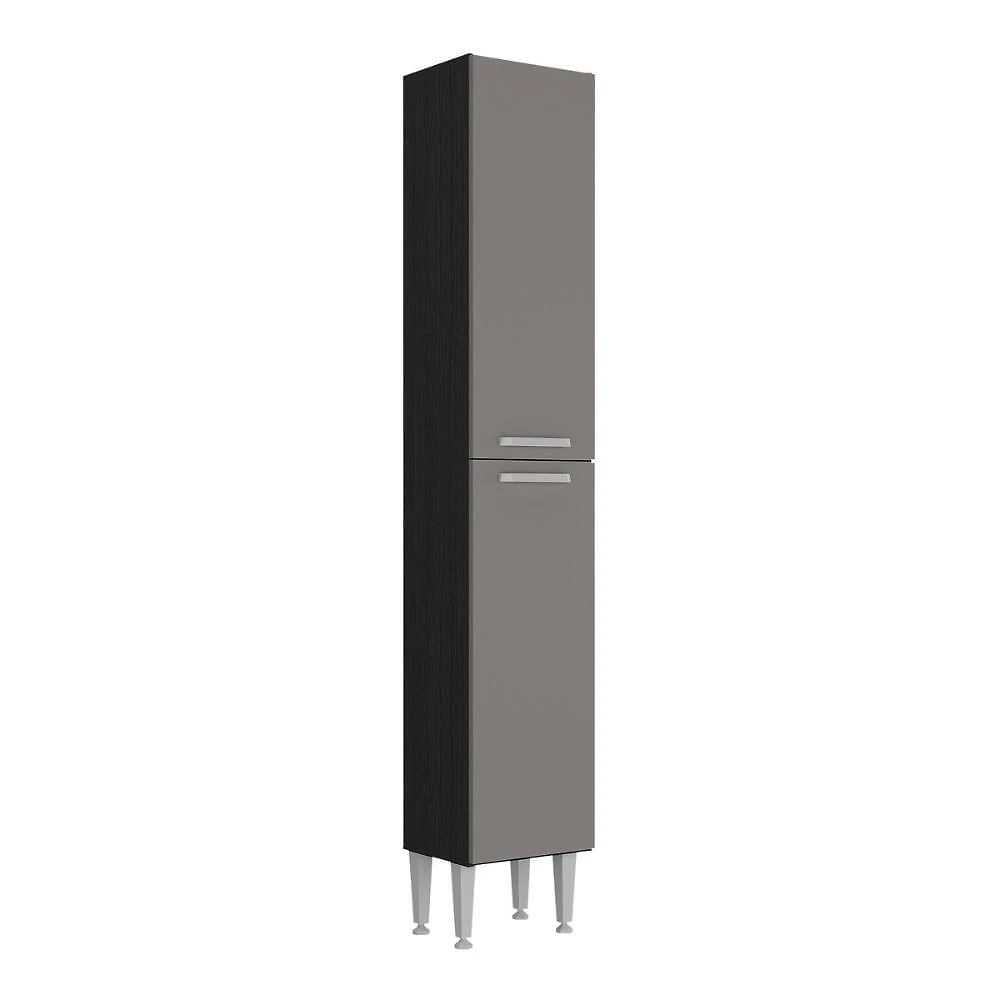 Paneleiro Armário De Cozinha 31,5cm 2 Portas Flex Pequim Multimóveis Mp2382 Preto/lacca Fumê