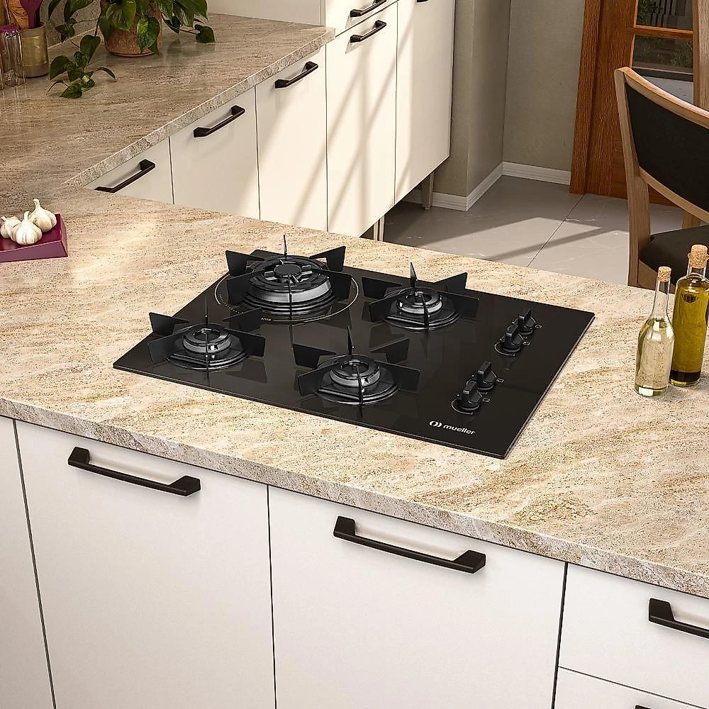 Cooktop Mueller 4 Bocas Queimador Tripla Chama MCG4BC Bivolt