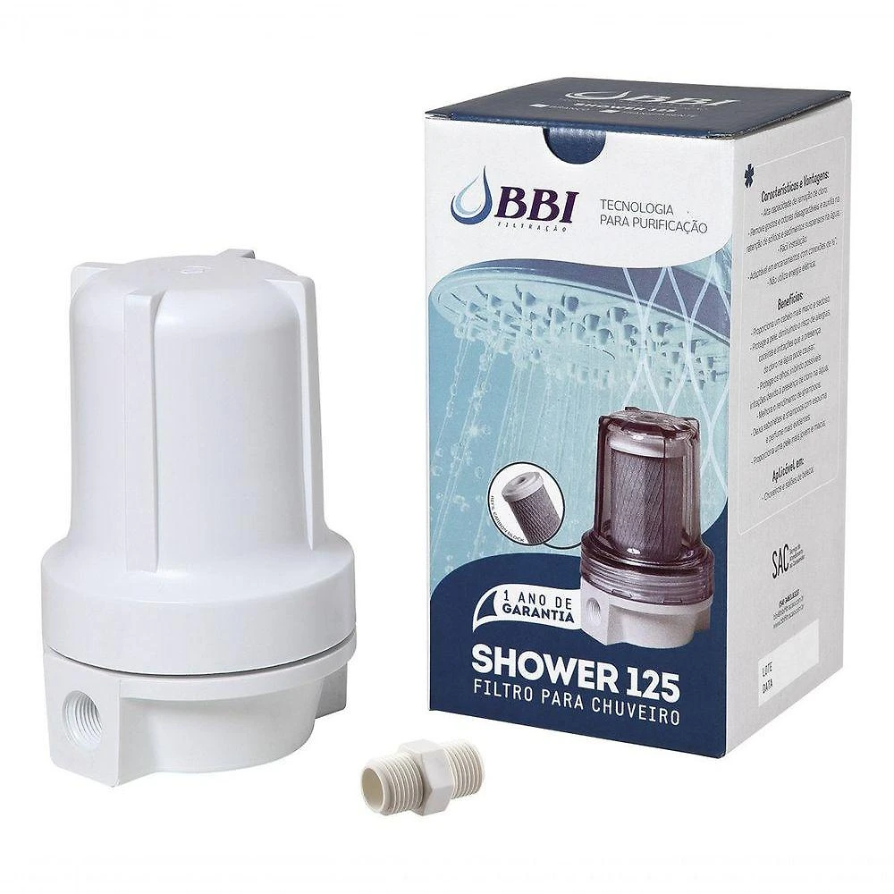 Filtro Bbi Anticloro Para Chuveiro Ducha Shower Branco Carvão + 4 Refis