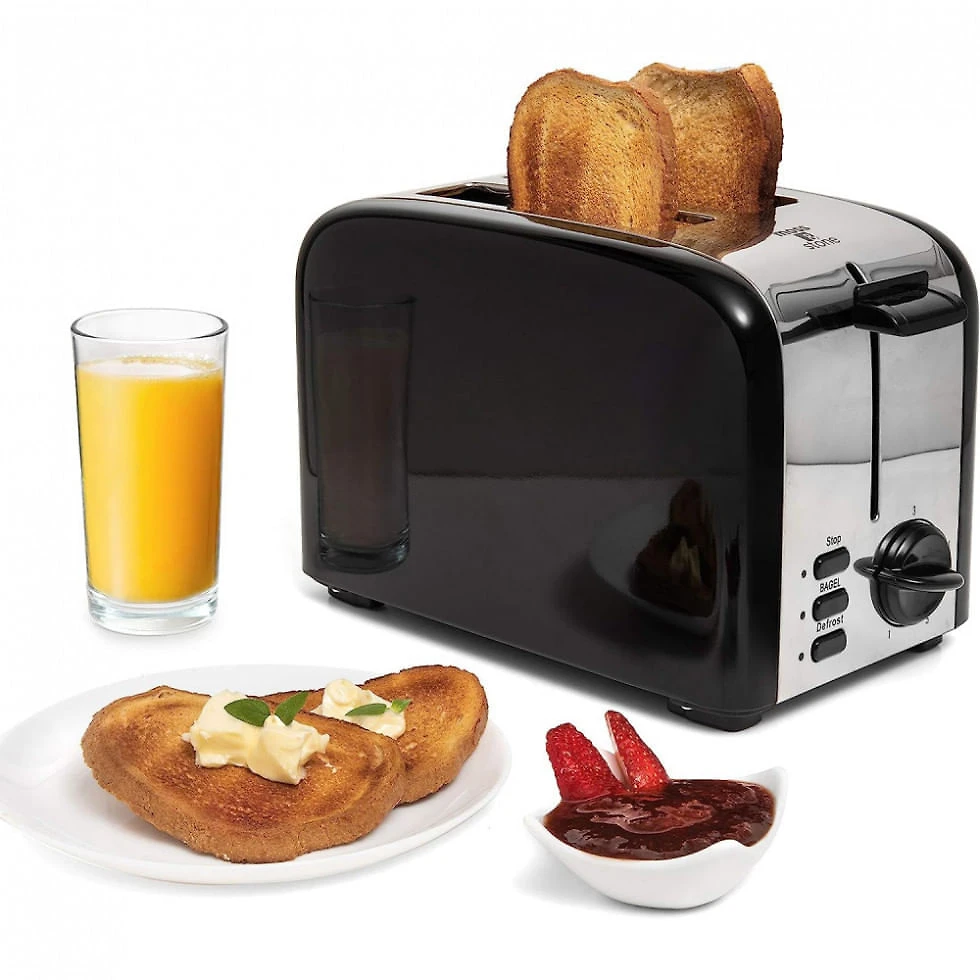 Torradeira Elétrica 2 Fatias com 5 Níveis de Tostagem e Bandeja de Migalhas Removível, 110V 850W, Moss  Stone, Preta e ...