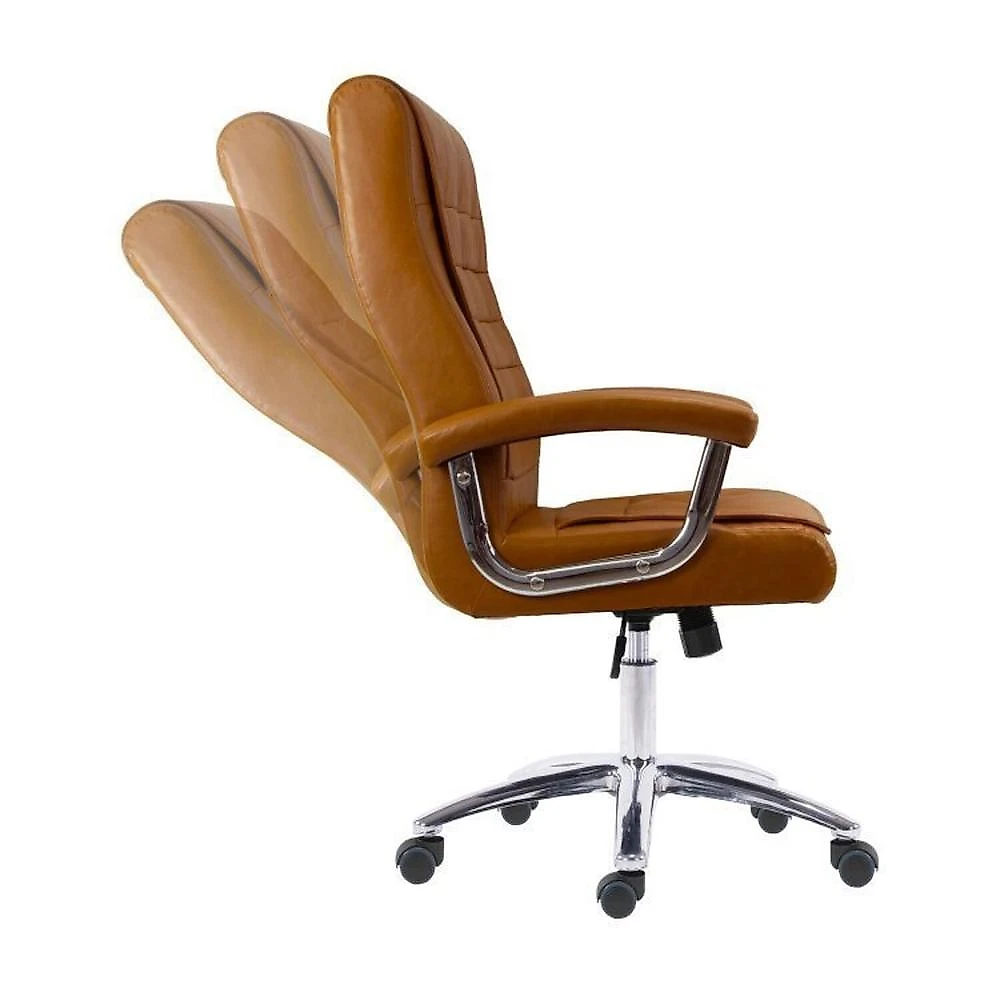 Kit 10 Cadeiras Escritório Presidente Ergonômica NR17 Corino Mola Ensacada Caramelo