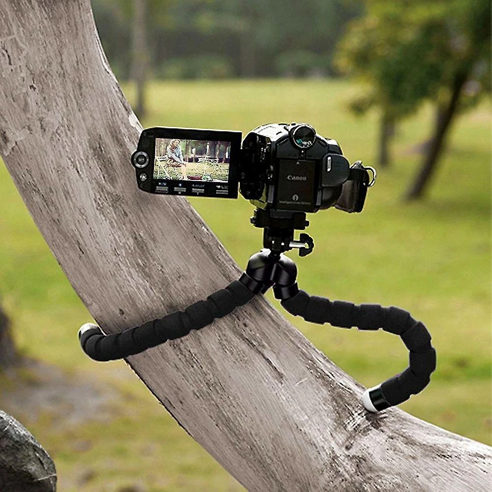 Mini Tripé Octopus Preto + Adaptador para DSLR, GoPro e Similares