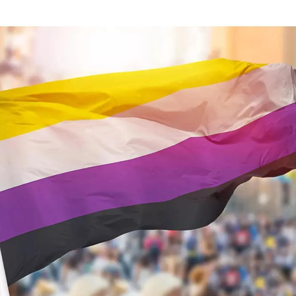 Miniatura Bandeira Gênero Não Binário 1,50X0,90Mt Lgbtqi+ Envio Já Ja
