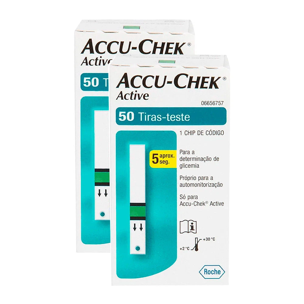 Accu-Chek Active Tira Teste 50 Unidades | Kit com duas unidades