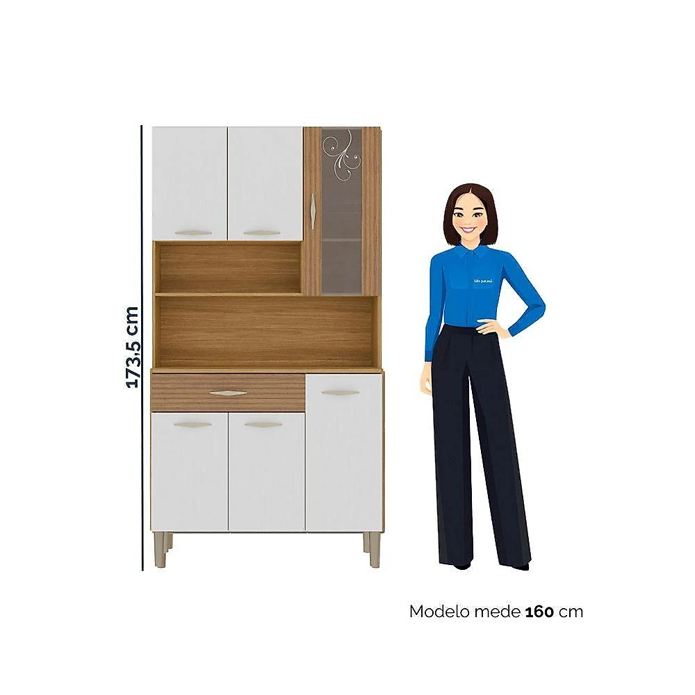Armário De Cozinha 6 Portas 1 Gaveta Golden - Ssx Multicoisas Freijo-supremo-cp-ripado Freijo