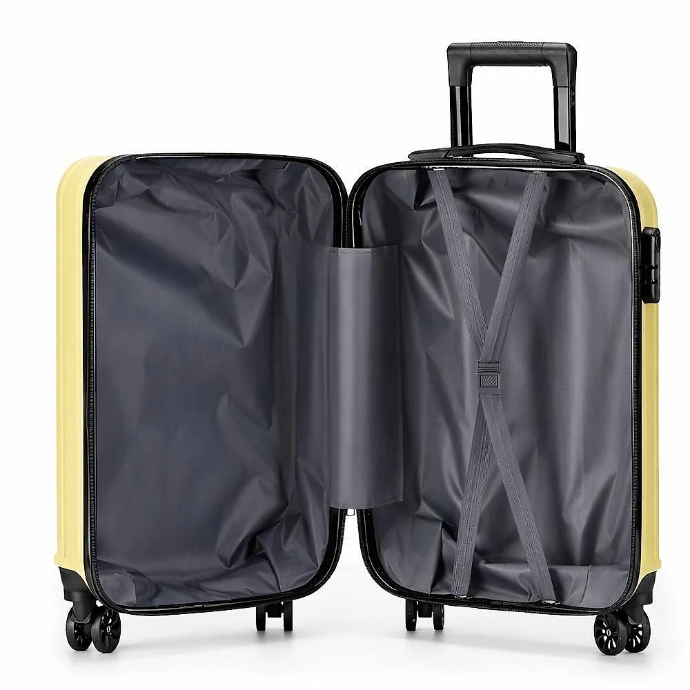Mala de Bordo 10kg Abs Rígida com Rodas 360 Cadeado de Senha Anac Amarelo Yeet