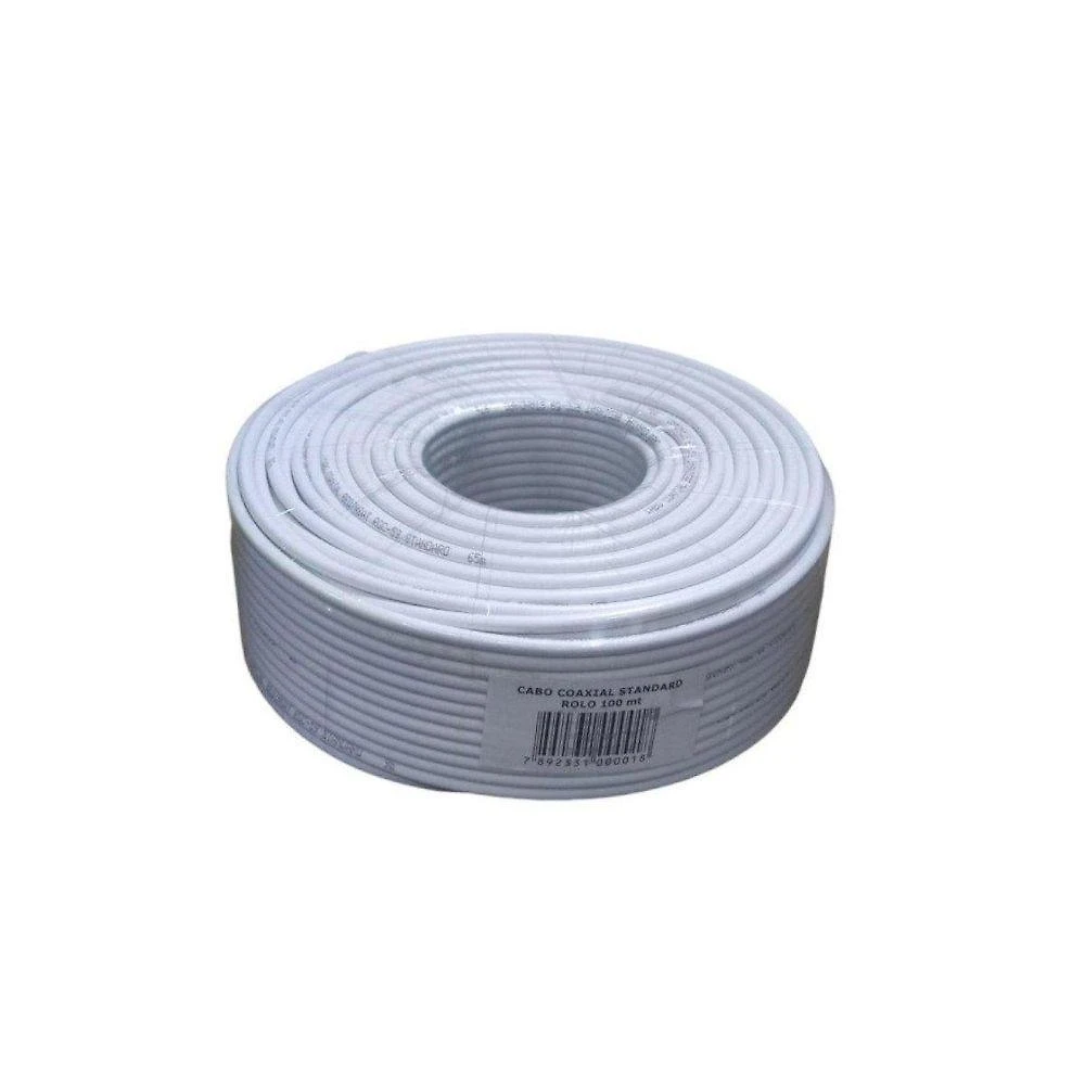 Cabo Coaxial Bedinsat RG59 67% 100m para TV a Cabo e CFTV com Proteção Contra Interferências Branco
