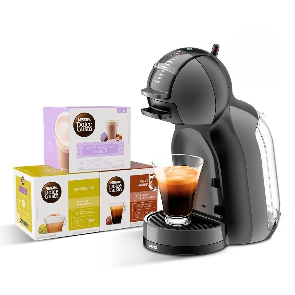 Kit Cafeteira Dolce Gusto Mini Me Preta com 30 Unidades Nescafé 220V