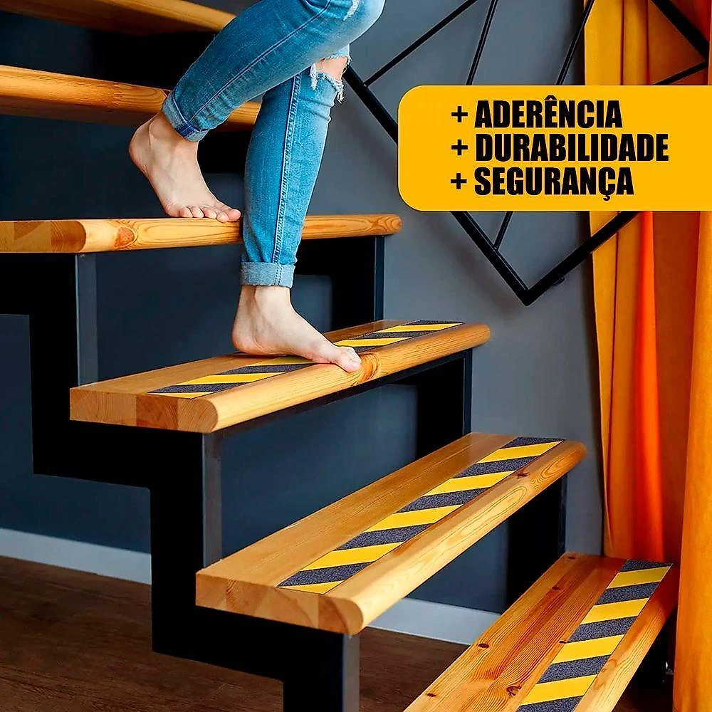 Fita Antiderrapante 50 Mm X 30 Metros - Listrada (amarela E Preta)