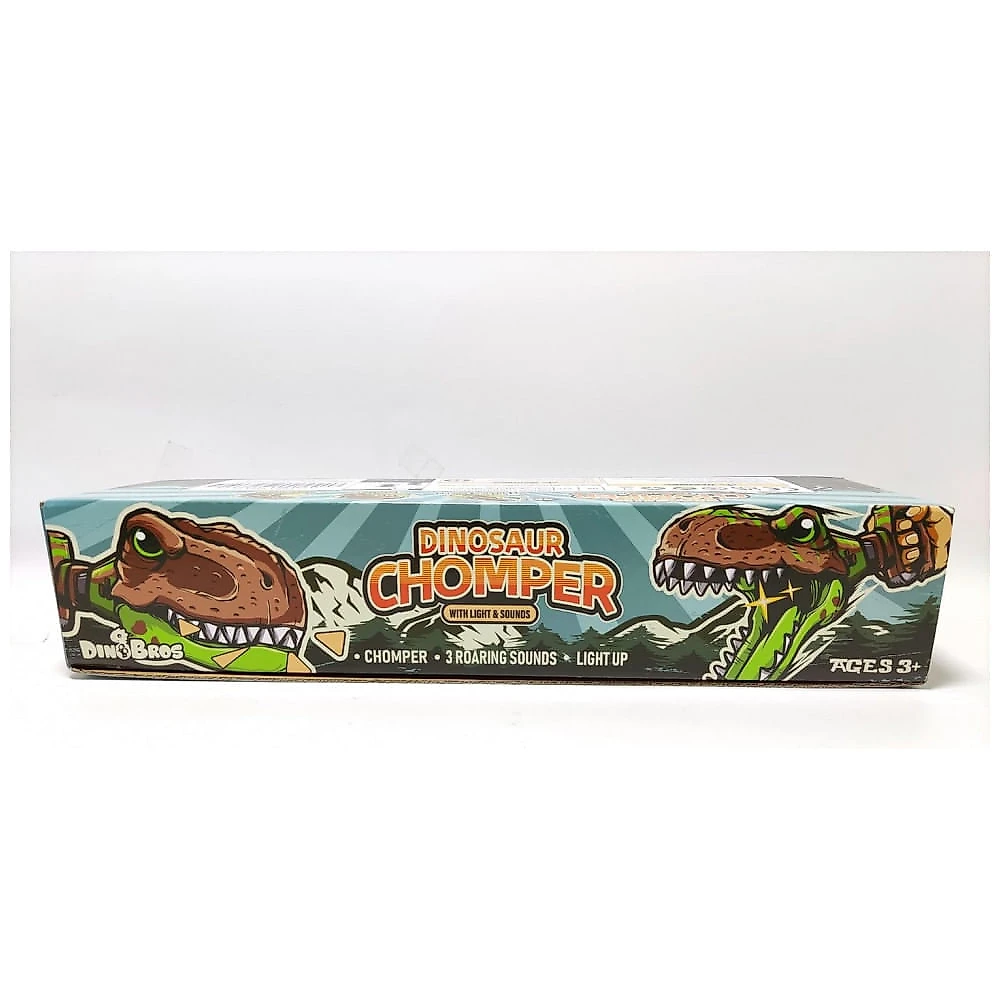 Brinquedo DINOBROS Dinossauro Chomper para Crianças com 3 Sons de Rugido e Luz Garra Agarradora de Dinossauros Jurássicos Braço Robô TRex