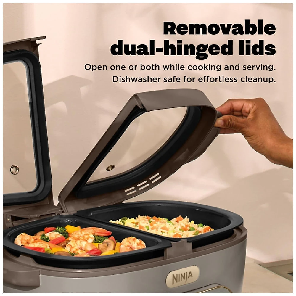 Multicooker Ninja MultiPot XL 12 em 1 DualZone MZ1001PU3, Stone Purple